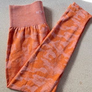 NVGTN Orange Camo Seamless Leggings M